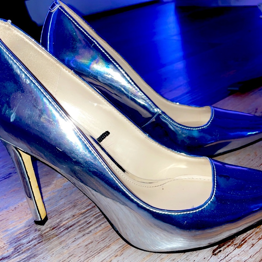 Silver high heels